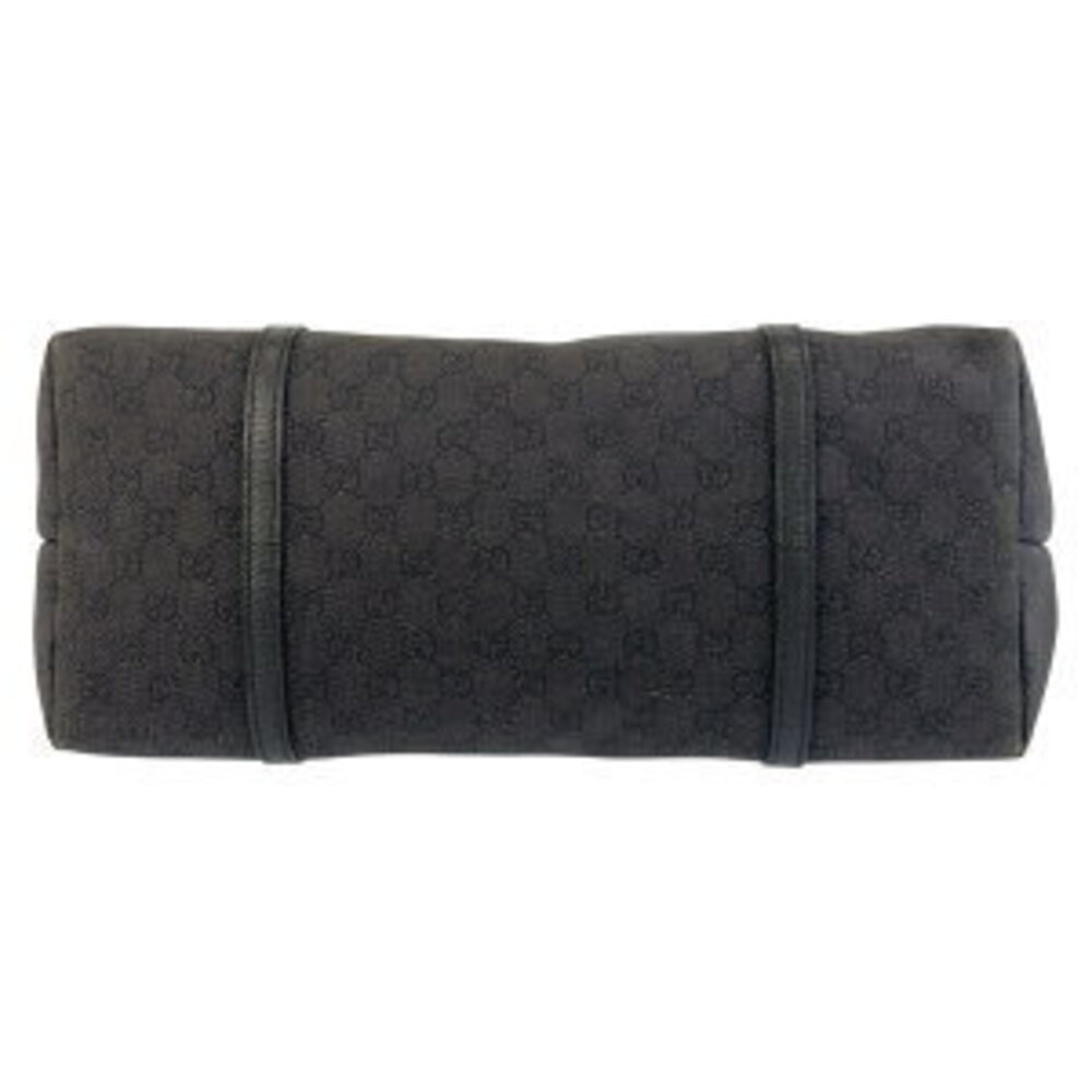 Gucci Black GG Leather Shoulder Canvas Tote Bag - Picture 9 of 10